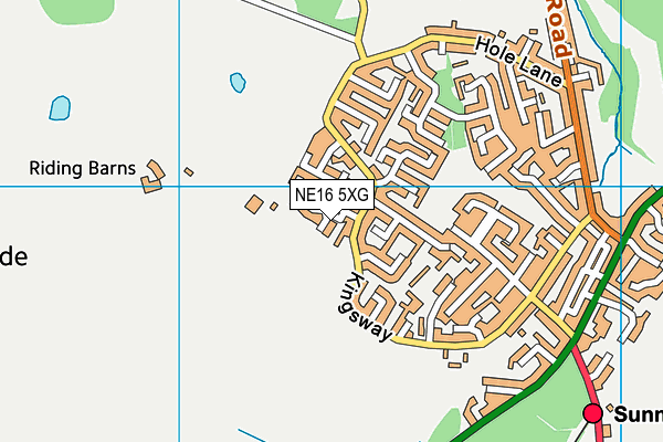 NE16 5XG map - OS VectorMap District (Ordnance Survey)