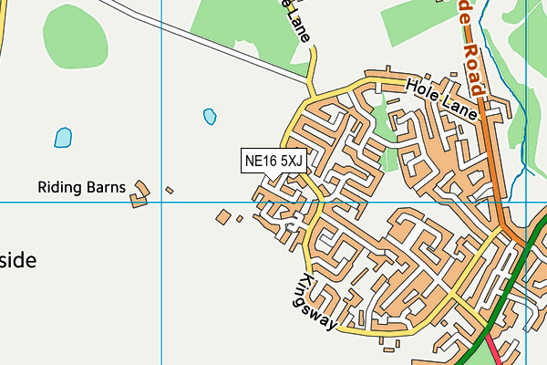 NE16 5XJ map - OS VectorMap District (Ordnance Survey)