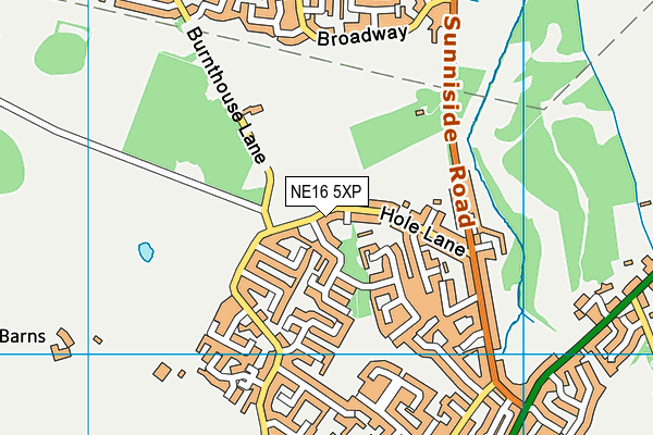 NE16 5XP map - OS VectorMap District (Ordnance Survey)