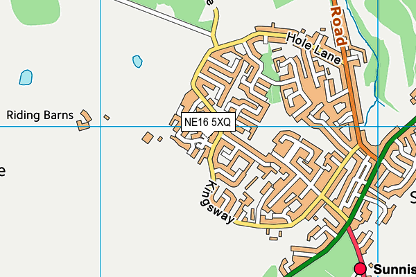 NE16 5XQ map - OS VectorMap District (Ordnance Survey)