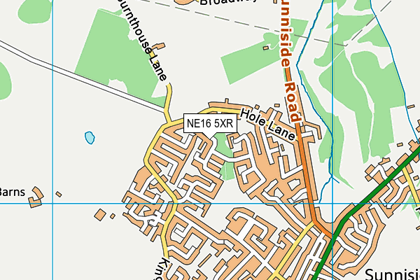 NE16 5XR map - OS VectorMap District (Ordnance Survey)