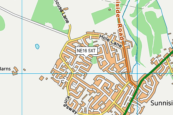 NE16 5XT map - OS VectorMap District (Ordnance Survey)