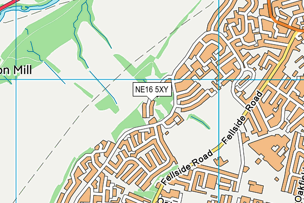 NE16 5XY map - OS VectorMap District (Ordnance Survey)