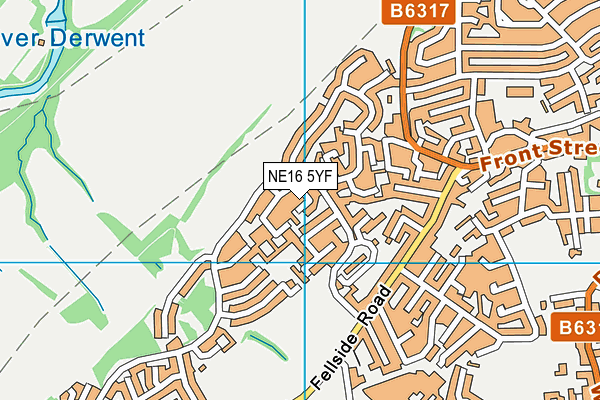 NE16 5YF map - OS VectorMap District (Ordnance Survey)