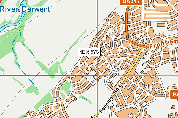 NE16 5YG map - OS VectorMap District (Ordnance Survey)