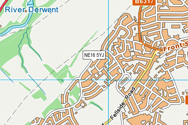 NE16 5YJ map - OS VectorMap District (Ordnance Survey)