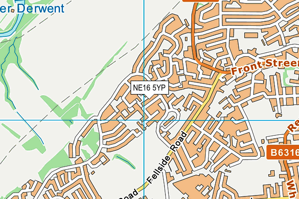 NE16 5YP map - OS VectorMap District (Ordnance Survey)