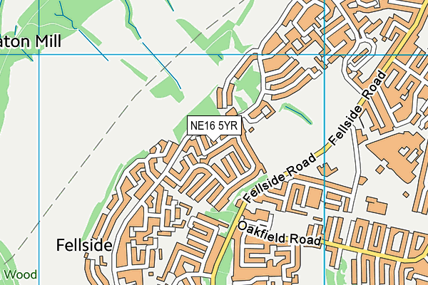 NE16 5YR map - OS VectorMap District (Ordnance Survey)