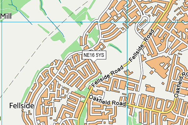 NE16 5YS map - OS VectorMap District (Ordnance Survey)