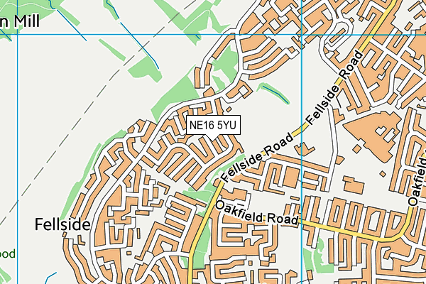 NE16 5YU map - OS VectorMap District (Ordnance Survey)