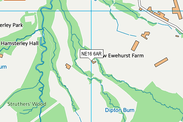 NE16 6AR map - OS VectorMap District (Ordnance Survey)