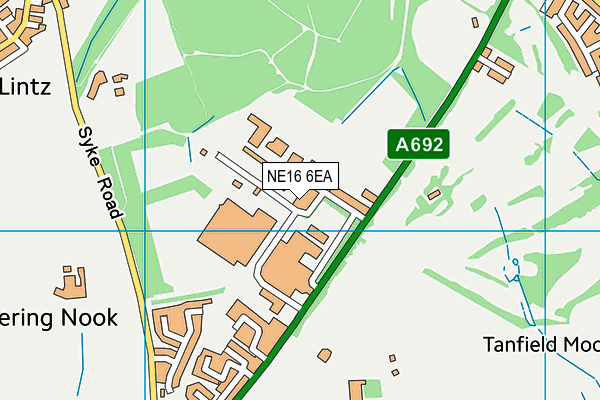 NE16 6EA map - OS VectorMap District (Ordnance Survey)