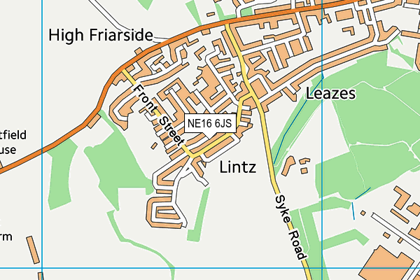 NE16 6JS map - OS VectorMap District (Ordnance Survey)