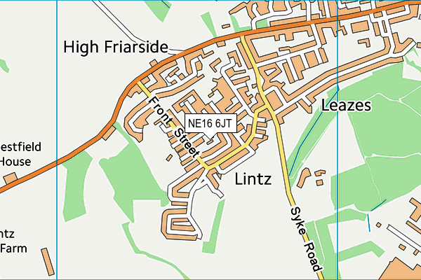 NE16 6JT map - OS VectorMap District (Ordnance Survey)