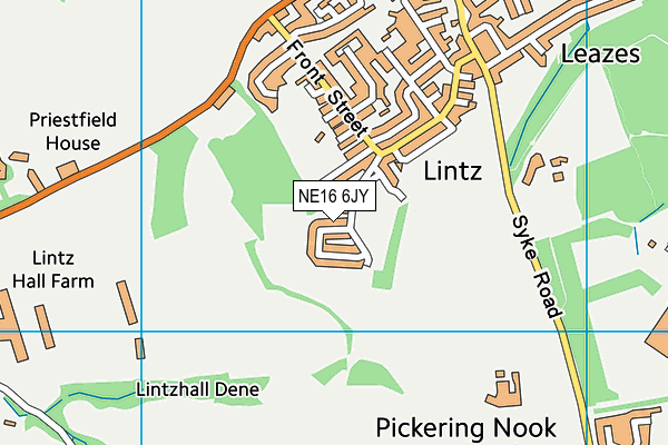 NE16 6JY map - OS VectorMap District (Ordnance Survey)