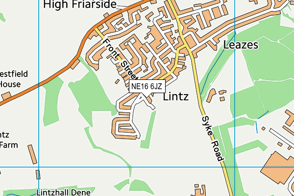 NE16 6JZ map - OS VectorMap District (Ordnance Survey)