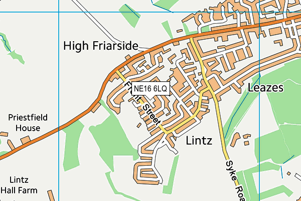 NE16 6LQ map - OS VectorMap District (Ordnance Survey)