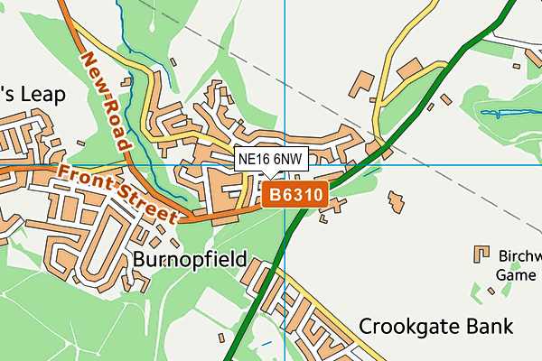 NE16 6NW map - OS VectorMap District (Ordnance Survey)