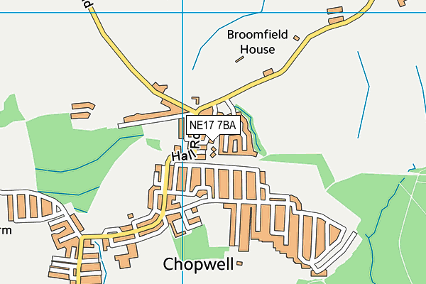 NE17 7BA map - OS VectorMap District (Ordnance Survey)