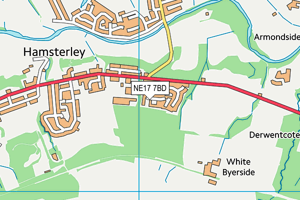 NE17 7BD map - OS VectorMap District (Ordnance Survey)