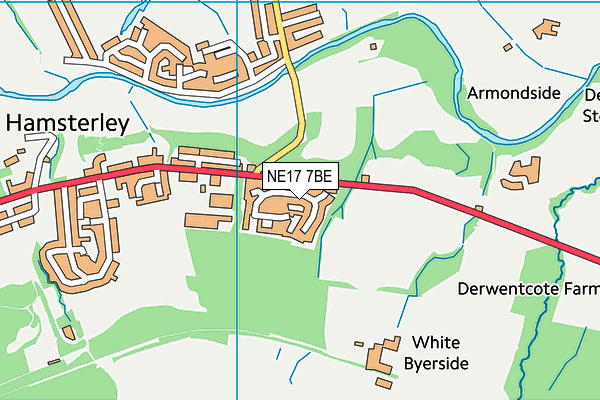 NE17 7BE map - OS VectorMap District (Ordnance Survey)