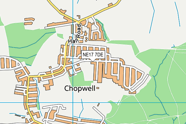 NE17 7DE map - OS VectorMap District (Ordnance Survey)