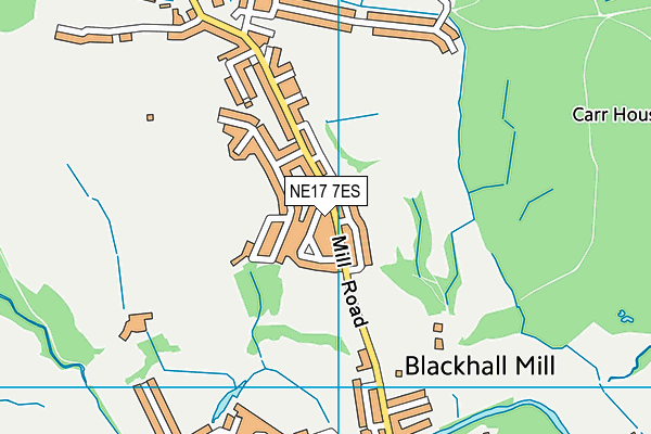 NE17 7ES map - OS VectorMap District (Ordnance Survey)