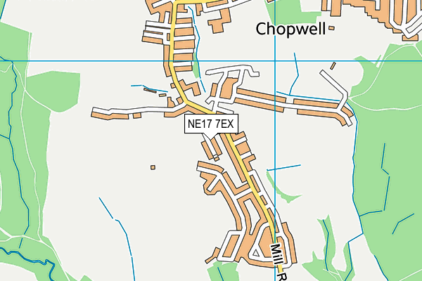 NE17 7EX map - OS VectorMap District (Ordnance Survey)