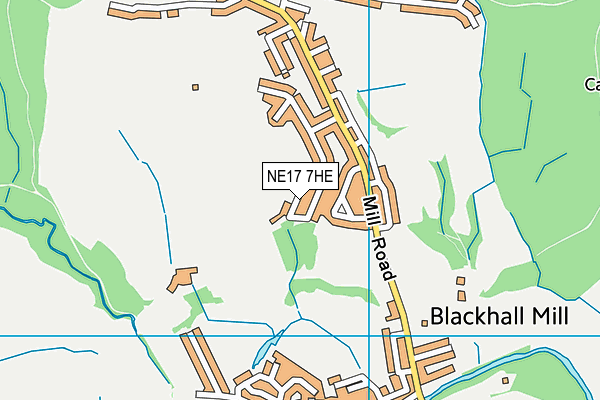 NE17 7HE map - OS VectorMap District (Ordnance Survey)