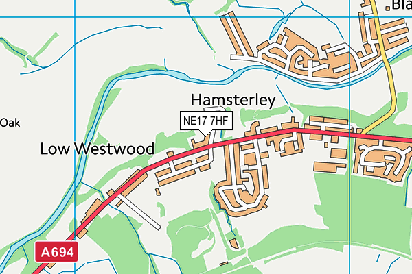 NE17 7HF map - OS VectorMap District (Ordnance Survey)