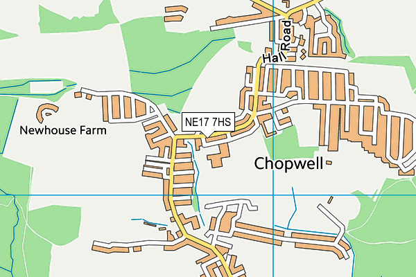 Chopwell Primary School map (NE17 7HS) - OS VectorMap District (Ordnance Survey)