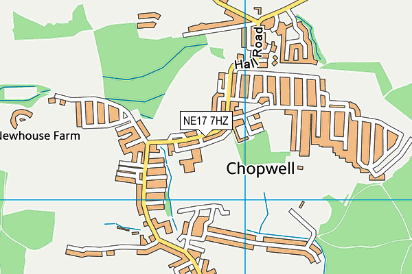 NE17 7HZ map - OS VectorMap District (Ordnance Survey)