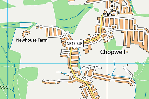 NE17 7JF map - OS VectorMap District (Ordnance Survey)