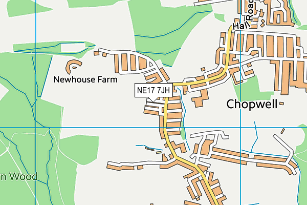 NE17 7JH map - OS VectorMap District (Ordnance Survey)