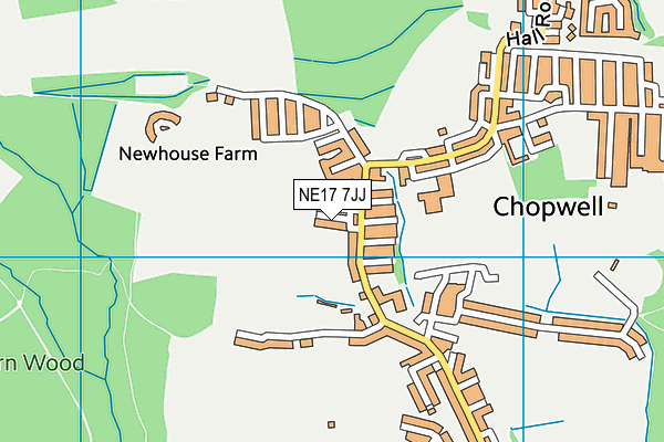 NE17 7JJ map - OS VectorMap District (Ordnance Survey)