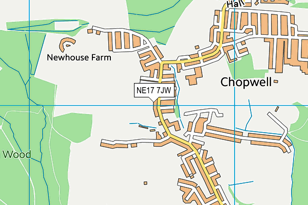 NE17 7JW map - OS VectorMap District (Ordnance Survey)