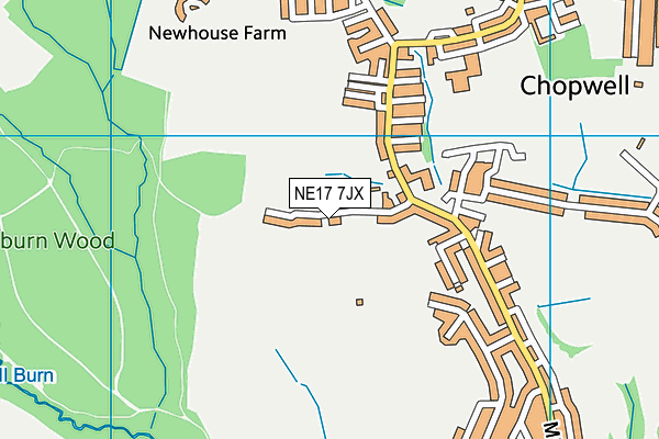 NE17 7JX map - OS VectorMap District (Ordnance Survey)