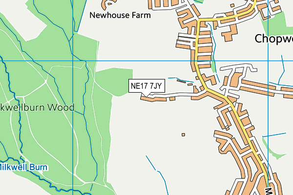 NE17 7JY map - OS VectorMap District (Ordnance Survey)