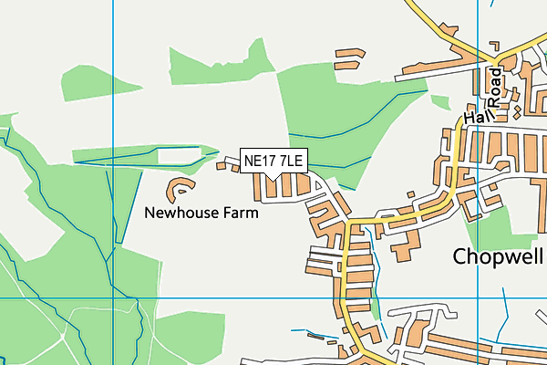 NE17 7LE map - OS VectorMap District (Ordnance Survey)