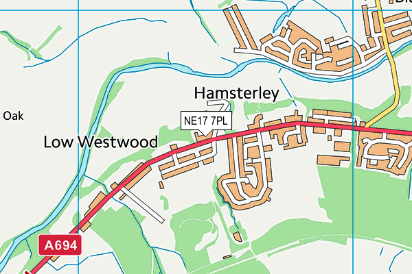 NE17 7PL map - OS VectorMap District (Ordnance Survey)