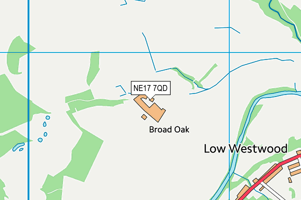 NE17 7QD map - OS VectorMap District (Ordnance Survey)