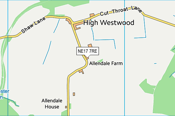 High Westwood (Closed) map (NE17 7RE) - OS VectorMap District (Ordnance Survey)