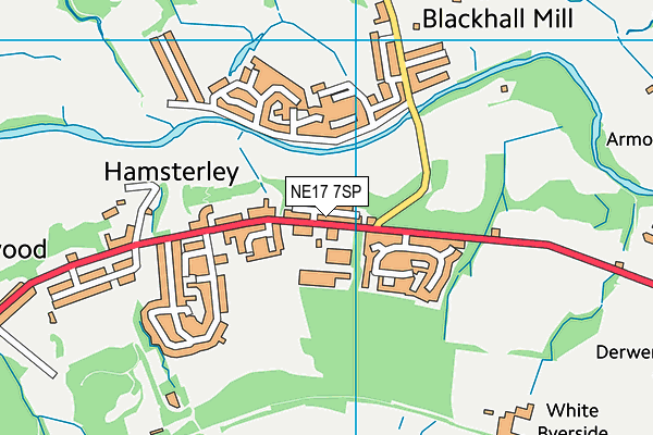 NE17 7SP map - OS VectorMap District (Ordnance Survey)