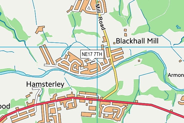 NE17 7TH map - OS VectorMap District (Ordnance Survey)