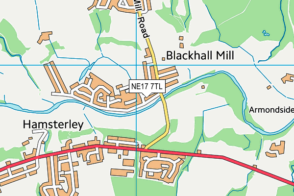 NE17 7TL map - OS VectorMap District (Ordnance Survey)