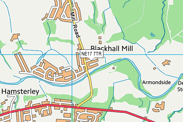 Blackhall Mill map (NE17 7TR) - OS VectorMap District (Ordnance Survey)