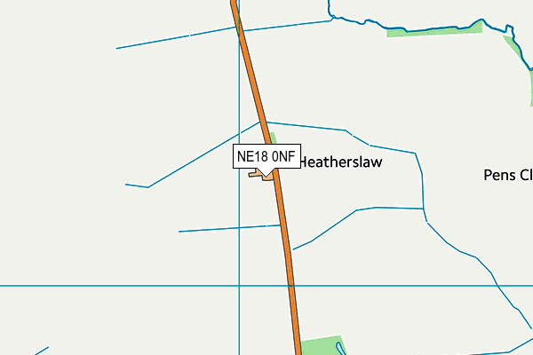 NE18 0NF map - OS VectorMap District (Ordnance Survey)