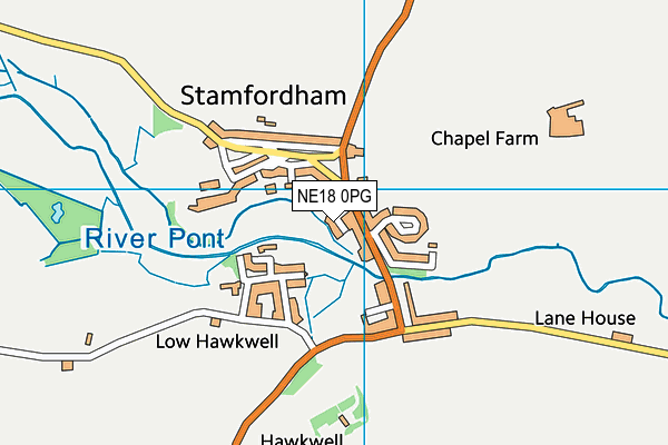 NE18 0PG map - OS VectorMap District (Ordnance Survey)