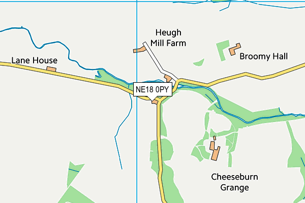 NE18 0PY map - OS VectorMap District (Ordnance Survey)