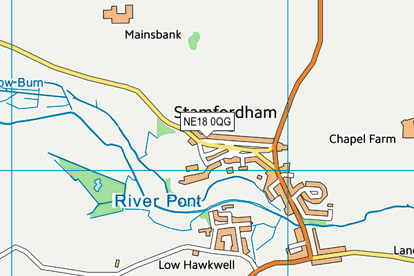 NE18 0QG map - OS VectorMap District (Ordnance Survey)